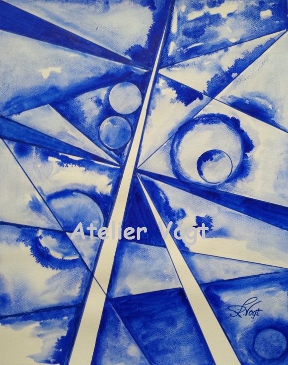 Geometrie in Ultramarin 40x50 cm